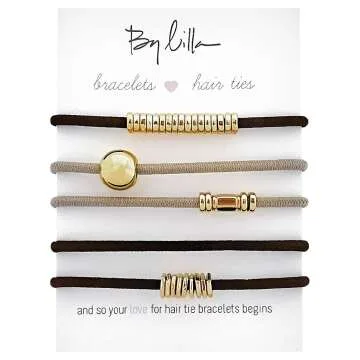 By Lilla Mini Stack Ponytails - 5 Stylish Hair Tie Bracelets