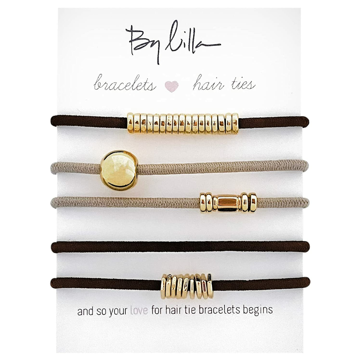 By Lilla Mini Stack Ponytails - 5 Stylish Hair Tie Bracelets