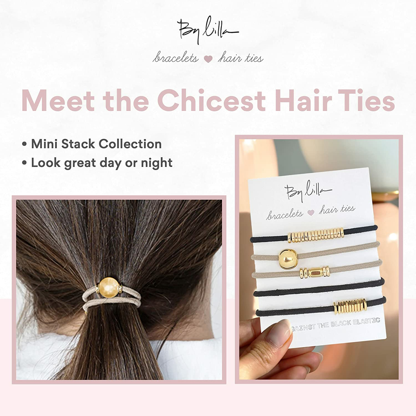 By Lilla Mini Stack Ponytails - 5 Stylish Hair Tie Bracelets