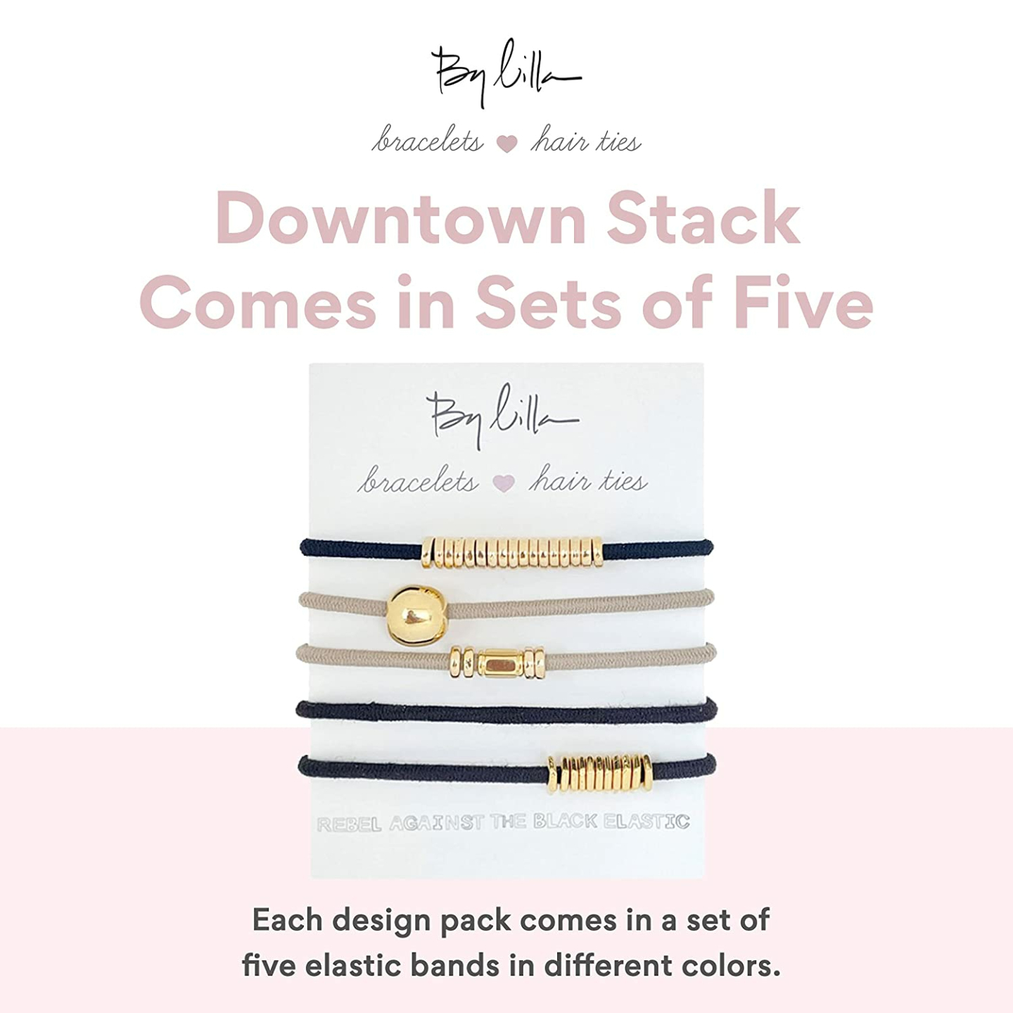 By Lilla Mini Stack Ponytails - 5 Stylish Hair Tie Bracelets