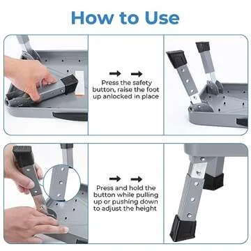 Height-Adjustable 7"- 9" Folding Step Stool with Non-Slip Platform 10" x 15" - Portable Step Ladder for Adults and Kids - Perfect for Office, Kitchen, Home - Sturdy - Supports up to 330 Lbs