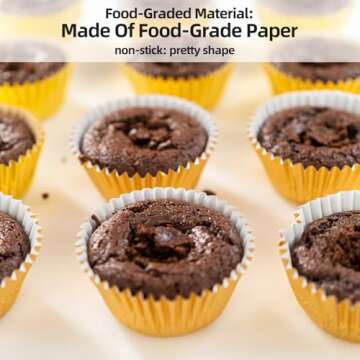 Baking Cups Cupcake Liners Baking Cups for Cupcakes Paper and Muffins, 50-Count, Standard (Bright Gold)