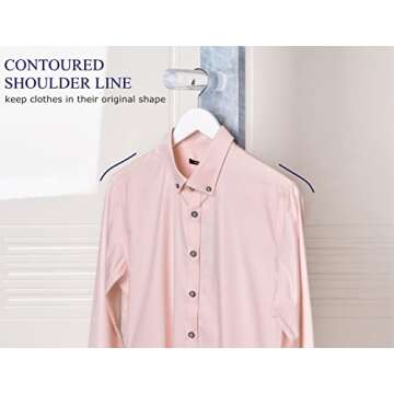 Amber Home 24 Pack White Wooden Hangers, White Wood Shirt Hangers with Notches for Dress, Clothes Hangers for Jacket, Coat, Bridal (White, 24)