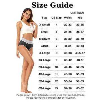 POKARLA Womens Cotton Underwear High Waist Full Coverage Briefs Soft Breathable Postpartum Panties Stretch Underpants Regular & Plus Size
