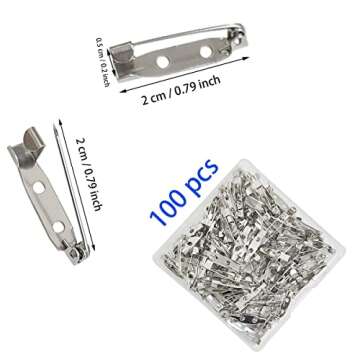 100 Pcs Durable Safety Clasp Brooch Pins for Crafts