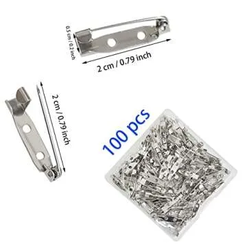 100 Pcs Durable Safety Clasp Brooch Pins for Crafts
