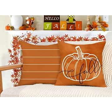 Cozy Fall Pillow Covers Set of 4 for Home Decor