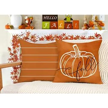 Cozy Fall Pillow Covers Set of 4 for Home Decor