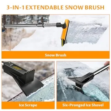 Helloleiboo Extendable Ice Scraper & Snow Brush