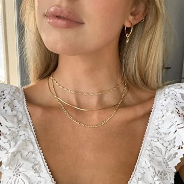 NECOCY Gold Herringbone Necklace for Stylish Women