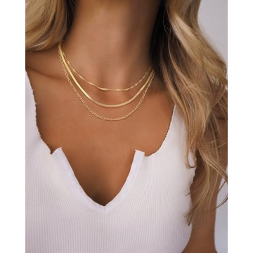 NECOCY Gold Herringbone Necklace for Stylish Women