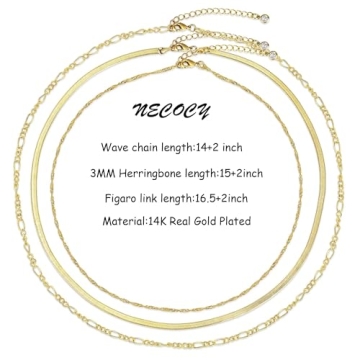 NECOCY Gold Herringbone Necklace for Stylish Women