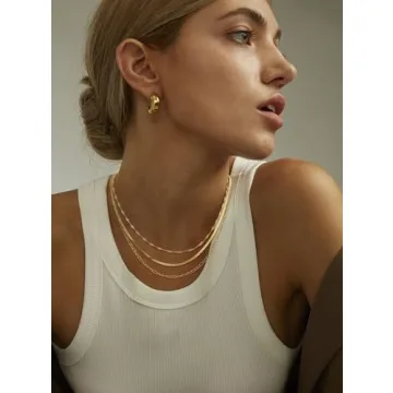 NECOCY Gold Herringbone Necklace for Stylish Women