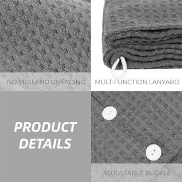 MaopaoBeauty Hair Towel Terry Cloth Absorbent Dry Anti Frizz Twist Plopping Curly Shower for Women W...