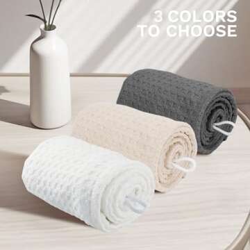 MaopaoBeauty Hair Towel Terry Cloth Absorbent Dry Anti Frizz Twist Plopping Curly Shower for Women Wet Hair 1Pack Grey Waffle Long Hair Head Wraps Quick Dry Hair Drying Towels Button