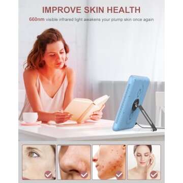 Red Light Therapy for Face, 225 Dual Chip Portable Red Light Therapy Panel Device with 660nm Red Lig...