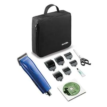 Andis EasyClip Pro-Animal 7-Piece Detachable Blade Clipper Kit, Animal/Dog Grooming, Blue, MBG-2 (21485)