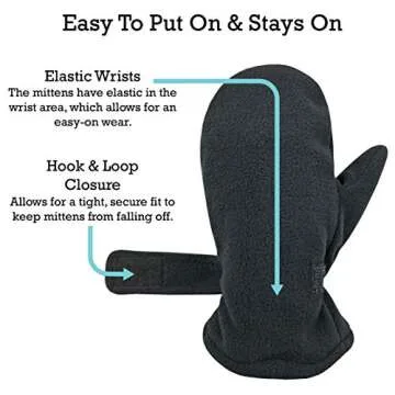N'Ice Caps Baby Toddler Mittens Kids 2 Pairs Fleece Gloves Winter Warm Sherpa Lined
