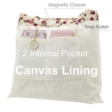 PAZIMIIK Reusable Corduroy Tote Bag for Women - Stylish & Versatile