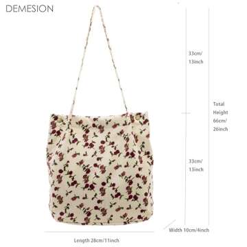 Stylish PAZIMIIK Corduroy Tote Bag for Women