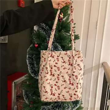 Stylish PAZIMIIK Corduroy Tote Bag for Women