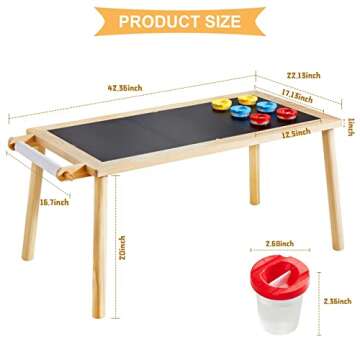Beright 5 in 1 Children's Table, Play Sand Indoor Sensory Table, Kids Art Table Drawing Table with P...