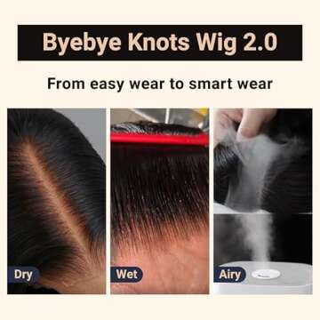 Nadula Bye Bye Knots Glueless Wig Yaki Straight Human Hair Pre Cut 7x5 Invisible Knots HD Lace Front Put on and Go Wigs Pre Plucked Pre Bleached No Glue 180% Density 18inch