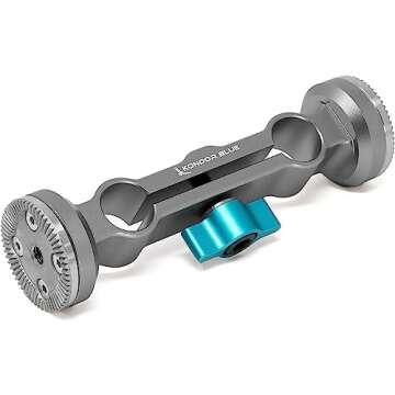 Kondor Blue KB_RosetteDual 15mm ARRI Rosette Dual Rod Clamp, Space Gray, Allows You to Attach and Ad...