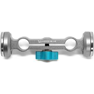Kondor Blue KB_RosetteDual 15mm ARRI Rosette Dual Rod Clamp, Space Gray, Allows You to Attach and Adjust Rosette-Mount Hand Grips On Your Shoulder Rig, Lightweight, Durable, Aerospace Grade Aluminum
