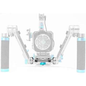 Kondor Blue KB_RosetteDual 15mm ARRI Rosette Dual Rod Clamp, Space Gray, Allows You to Attach and Adjust Rosette-Mount Hand Grips On Your Shoulder Rig, Lightweight, Durable, Aerospace Grade Aluminum