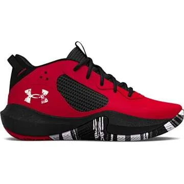 Under Armour Unisex Little Kid Pre School Lockdown 6 Basketball Shoe, (600) Red/Black/White, 1.5