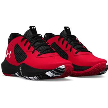 Under Armour Unisex Little Kid Pre School Lockdown 6 Basketball Shoe, (600) Red/Black/White, 1.5