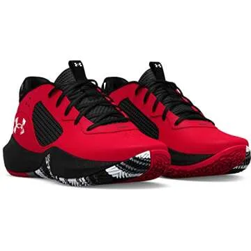 Under Armour Unisex Little Kid Pre School Lockdown 6 Basketball Shoe, (600) Red/Black/White, 1.5