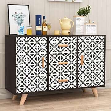 Jeweluck Peel and Stick Black and White Wallpaper