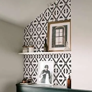 Jeweluck Peel and Stick Black and White Wallpaper