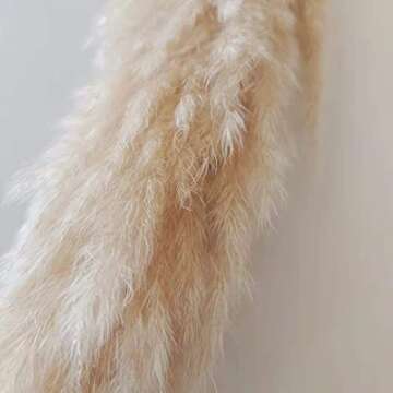 Large Pampas Grass Decor Tall, 3 Pc Set, 43in/110cm, Beige Natural Dried Plants; Fluffy Pampas Grass for Home Decor, Pampas, Pompous Grass, Pompass Grass, Pampass Grass, Pampa Grass