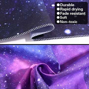 HoneyDec Blacklight Blue Space Wall Tapestry,Large Purple Galaxy Black Light Tapestries Backdrop Hanging Tapestrys Party Decor For Bedroom Living Room Dorm