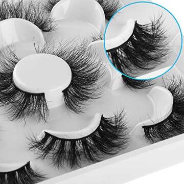 Geeneiya Mink Lashes Fluffy 5 Pairs Eyelashes Wispy Natural Look Eye Lashes Pack 8D Fluffy Dramatic False Lashes Luxury Volume Strip Fake Eyelashes 5 Styles