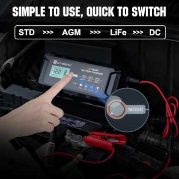 ECO-WORTHY 10A Lifepo4 Battery Charger 12V, Smart Car Battery Charger Automotive Battery Maintainer,...