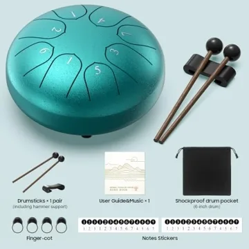8 Note Steel Tongue Rain Drum with Travel Bag