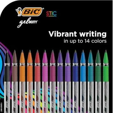 BIC Gelocity Medium Point Gel Pens, Assorted 14-Count