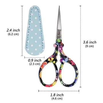 Hisuper Sewing scissors sharp scissors Embroidery Scissors Crafting Threading Scissors with Leather ...