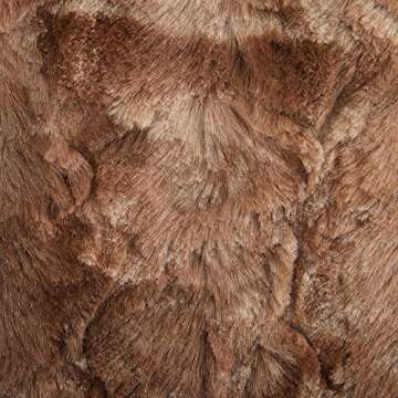 Amazon Basics Faux Fur Throw Blanket, 50 x 60 Inch, Alpine Brown