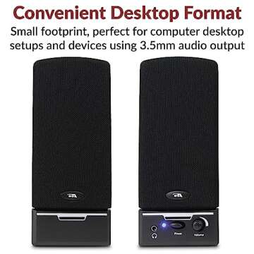 Cyber Acoustics CA-2014 Computer Speakers, Full Stereo Sound for All Uses