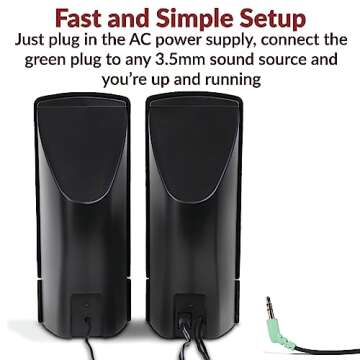 Cyber Acoustics CA-2014 Speakers for Clear Sound Anywhere