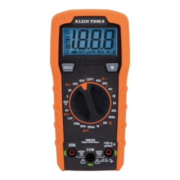 Klein Tools MM325 Digital Multimeter - 600V AC/DC Voltage, Current & Resistance Tester