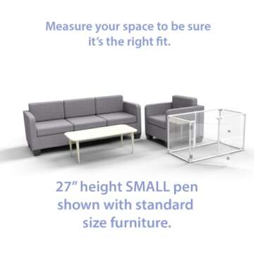 Stylish Clearly Loved Pets Lucidium Pet Pen for Small Pets