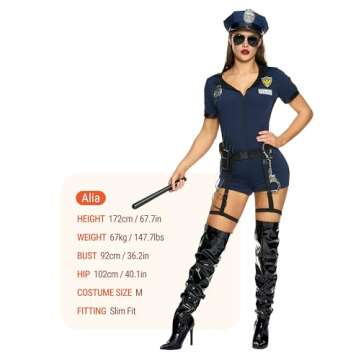 Spooktacular Women Police Costume Set for Halloween Fun