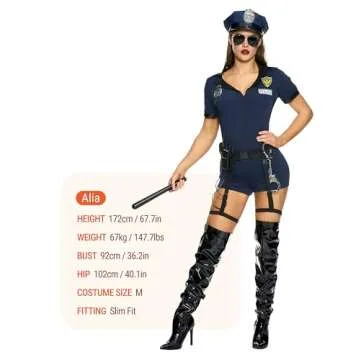 Spooktacular Women Police Costume Set for Halloween Fun