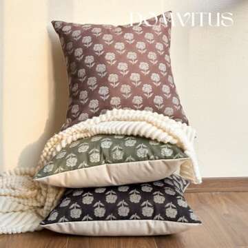Stylish DOMVITUS Floral Pillow Cover for Home Decor